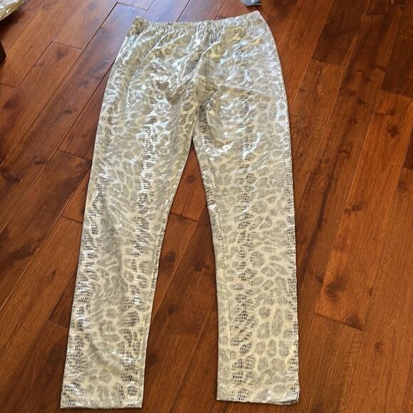 New, New Mix sparkle leggings silver white and black snakeskin pattern - Picture 4 of 5